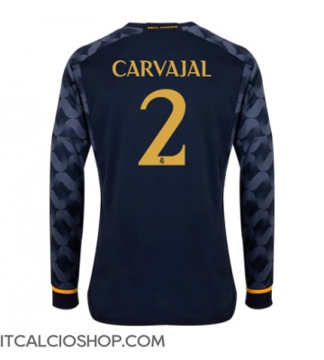Real Madrid Daniel Carvajal #2 Seconda Maglia 2023-24 Manica Lunga